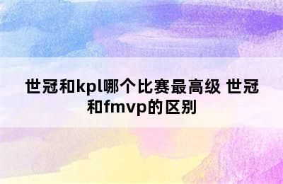 世冠和kpl哪个比赛最高级 世冠和fmvp的区别